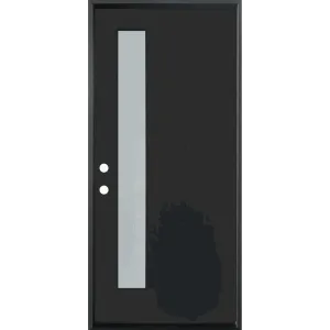 1-LITE OFFSITE, ACID ETCH FIBERGLASS DOOR PAINTED BLACK