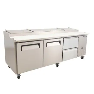 American Chef 93" Pizza Prep Refrigerator With 4 Drawers & 1 Door PR3-93S4D