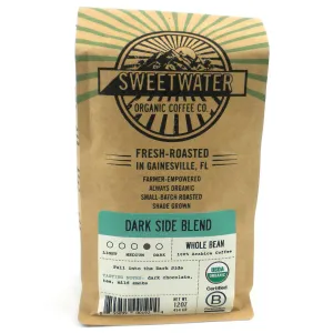 Dark Side Blend Organic Coffee 12oz Beans Sweetwater Coffee