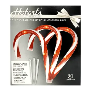 Hofert's 10 Candy Cane Lights Set - 10"