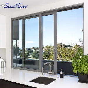 Suerhouse AS2047 certified and US certified Energy Saving soundproof double glazed aluminum sliding window