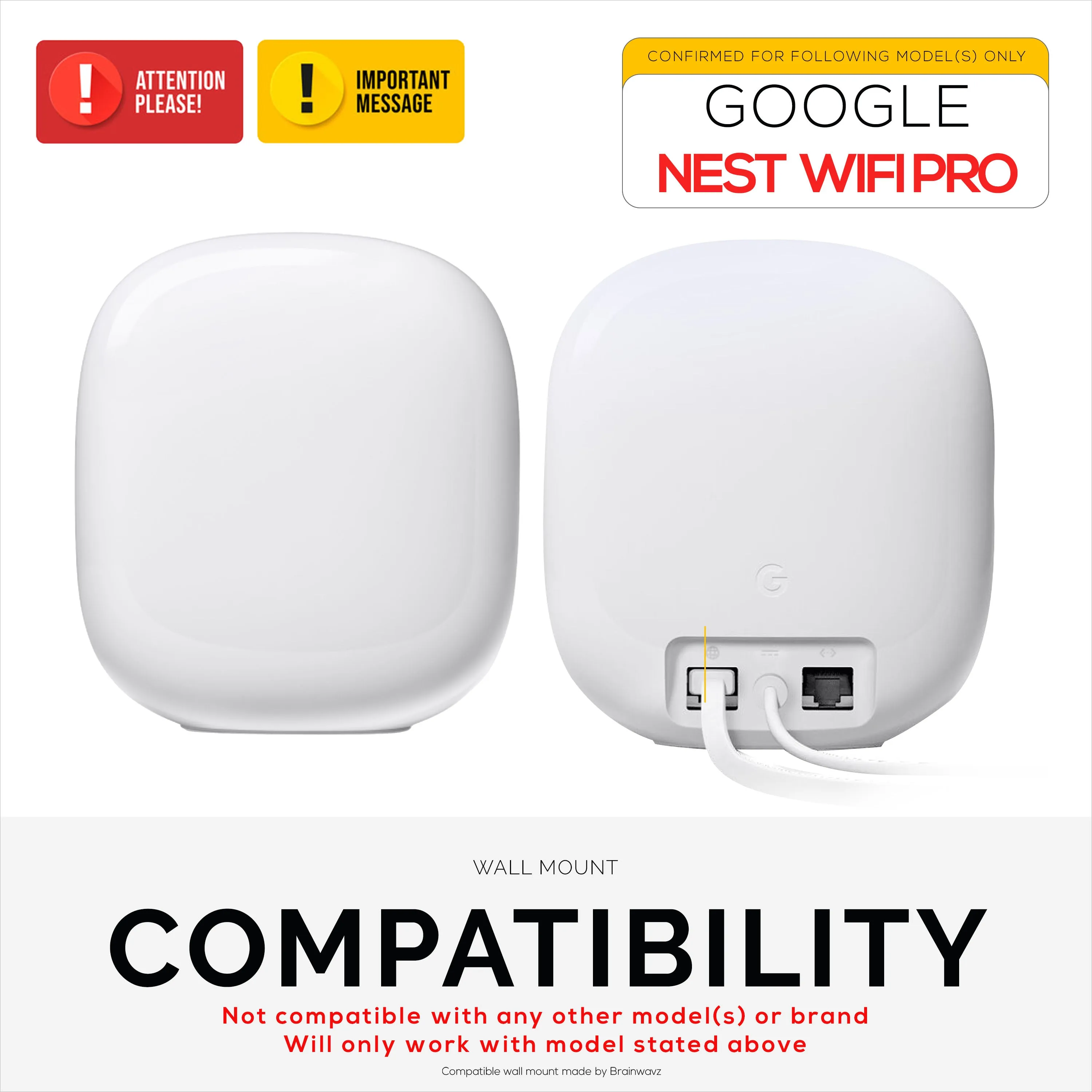 Wall Mount For Google Nest WiFi Pro 6E Mesh Router, Easy to Install Holder Bracket, Reduce Interference & Clutter